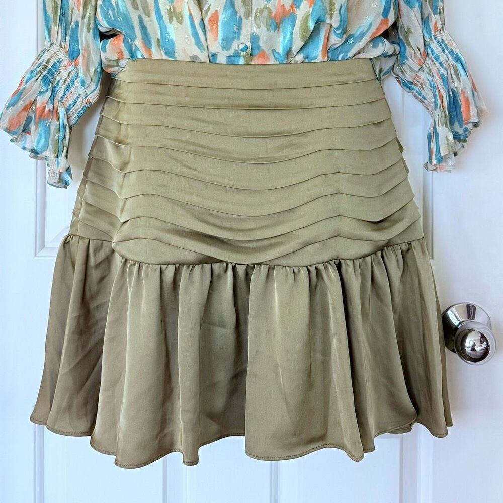 Ramy Brook Irina Flirty pleated Flounce Short Skirt